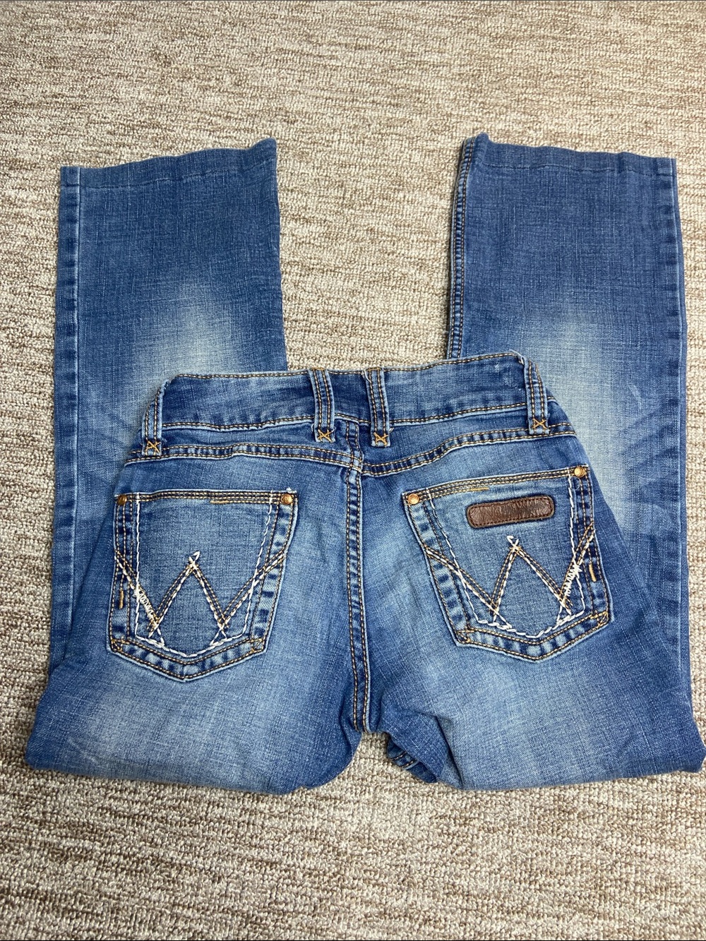Wrangler Women's Blue Bootcut Jeans with Embroidered Back Pockets